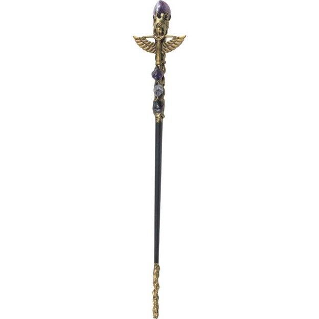Wand - Amethyst w/ Gold Isis