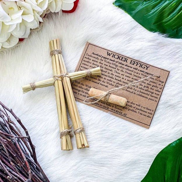 Wicker Effigy - Wheat Straw Doll for Fire Ritual