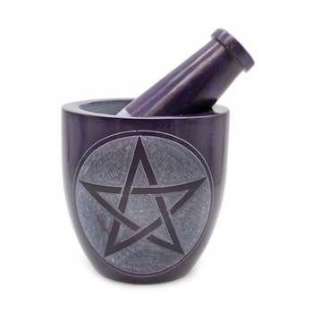 Mortar &amp; Pestle Purple Pentacle