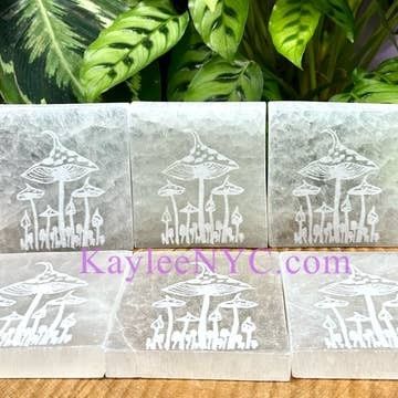 Selenite Mushroom Square Plate