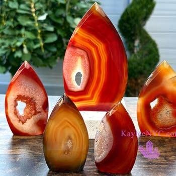 Carnelian Druzy Flame