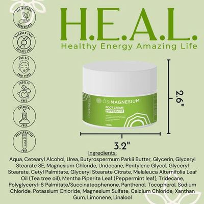 Magnesium Tea Tree and Peppermint Foot Cream