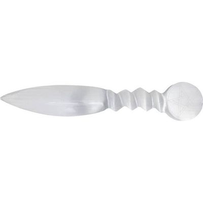 Selenite Athame Large - Pentacle
