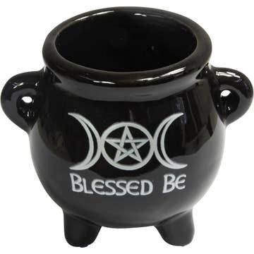 Ceramic Mini Cauldron- Blessed Be