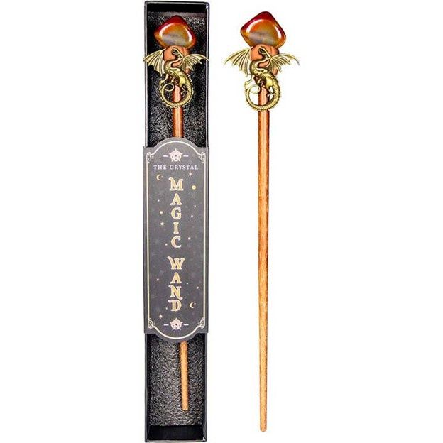 Magic Wand w/ Gift Box - Red Agate &amp; Dragon