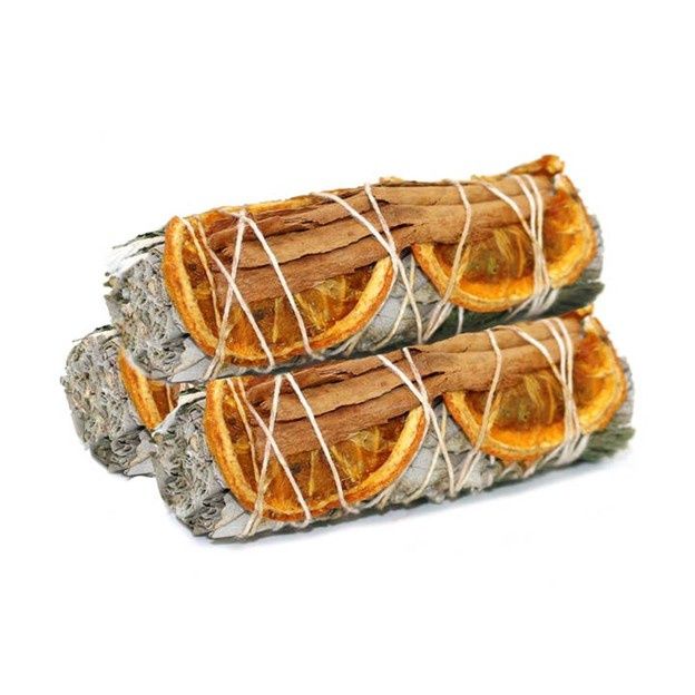 White Sage, Cinnamon &amp; Orange Smudge Stick Bundles