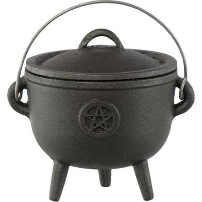 Cast Iron Cauldron Small - 4.5in Pentacle