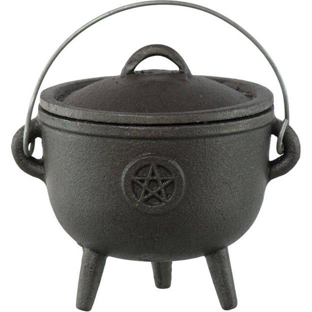 Cast Iron Cauldron Small - 4.5in Pentacle