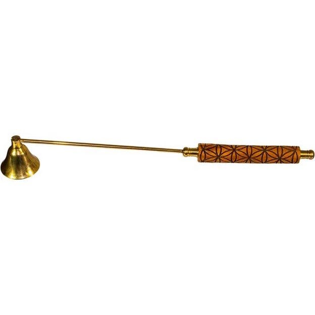 Candle Snuffer w/ Wood Handle - Flower of Life