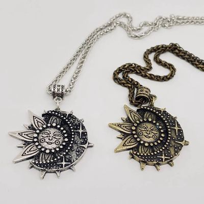 Sun &amp; Moon Pendant Necklace