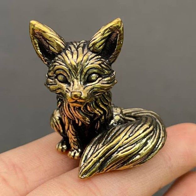 Brass Fox Figurine