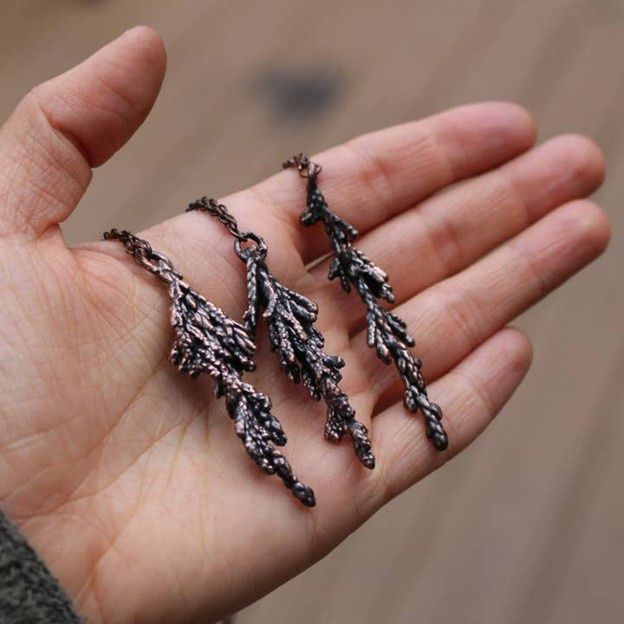 Real Juniper Sprig Branch Necklace