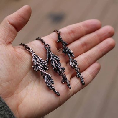 Real Juniper Sprig Branch Necklace