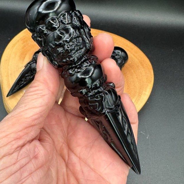 Obsidian Phurba Carving Wand