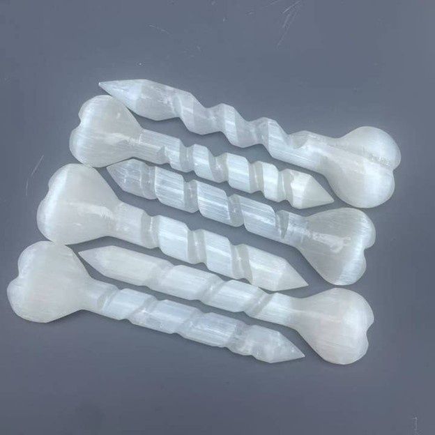 Selenite Heart Wand