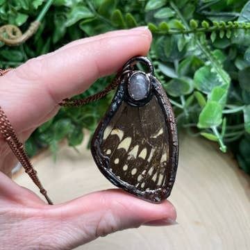 Rose Quartz Butterfly Necklace