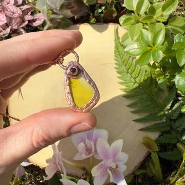 Amethyst &amp; Butterfly Wing Charm Necklace