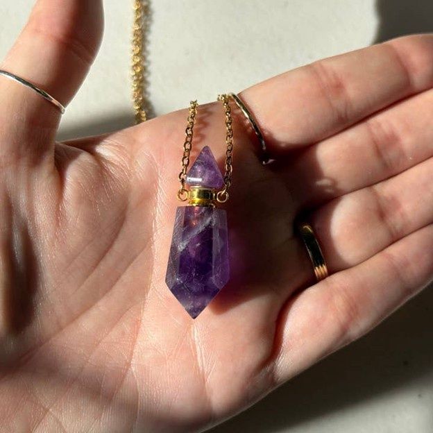 Amethyst Essential Oil Crystal Necklace