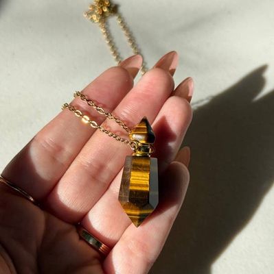 Tigers Eye Essential Oil Crystal Necklace
