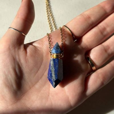 Lapis Essential Oil Crystal Necklace