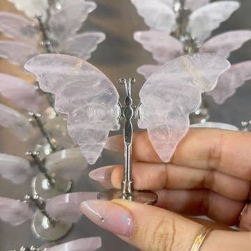 Rose Quartz Crystal Butterfly