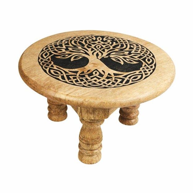 Ancient Tree Wooden Altar Stool