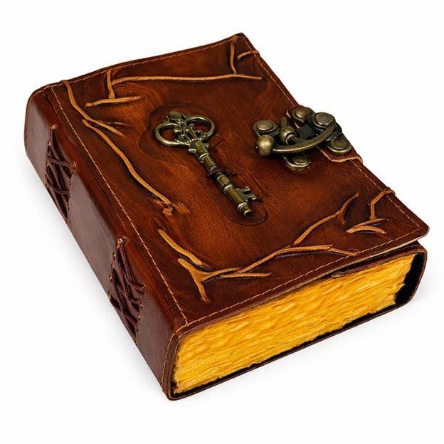 Leather Embossed Key with Lock Journal