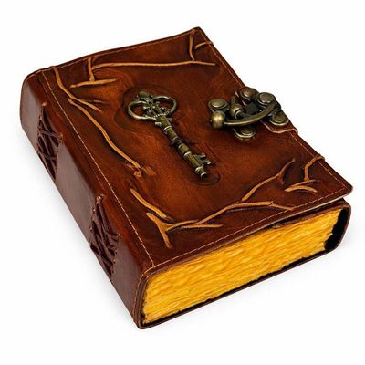 Leather Embossed Key with Lock Journal