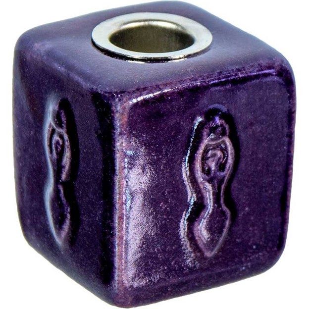 Ceramic Mini Candle Holder Cube - Goddess Purple
