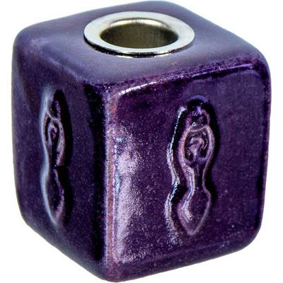Ceramic Mini Candle Holder Cube - Goddess Purple