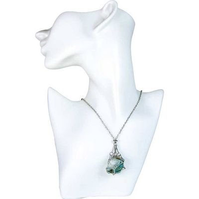 Metal Adjustable Crystal Cage Necklace - Empty Silver