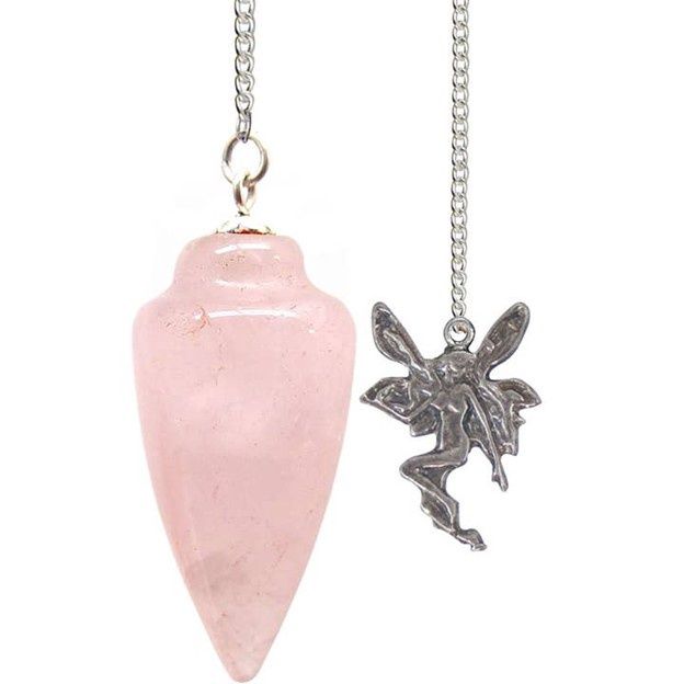 Pendulum W/Fairy Curved Rose Quartz