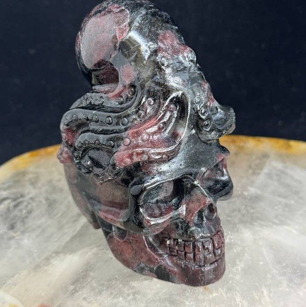 Garnet in Arfvedsonite Octopus Skull