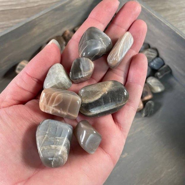 Black Moonstone Tumbled