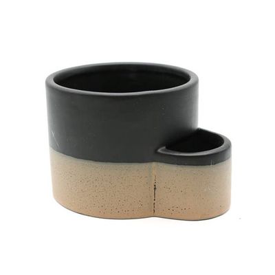 Ceramic Burner w/ Match Slot - Black &amp; Brown