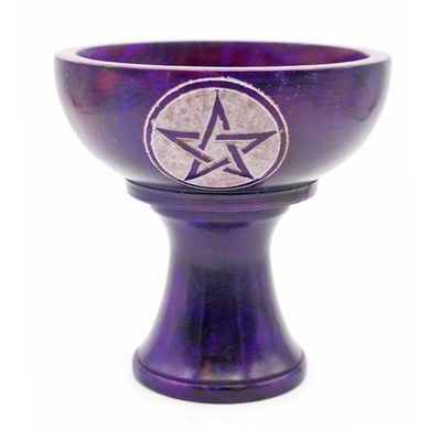 Soapstone Smudge Bowl w/ Stand - Pentacle