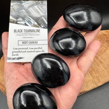 Black Tourmaline Palm Stone