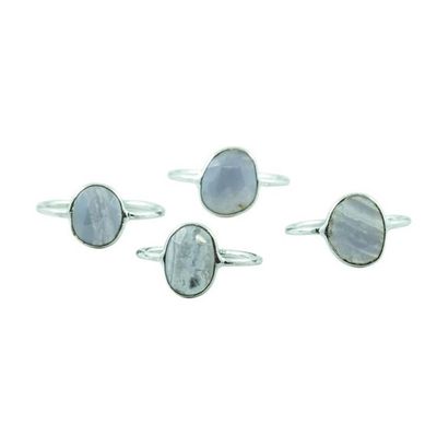 Blue Lace Agate Ring Sterling Silver