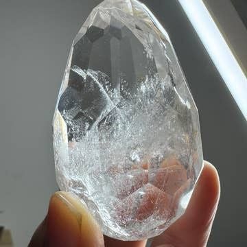 Clear Quartz Faceted Egg