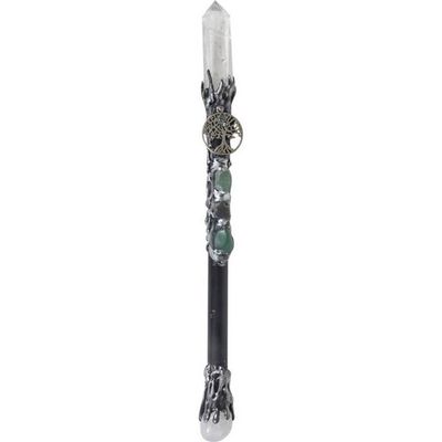 Magick Wand - Clear Quartz Point w/ Silver Tree of Life