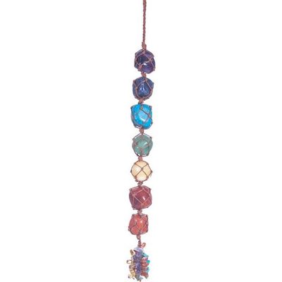 Hanging Rough Crystal String w/ Tassels - Chakra