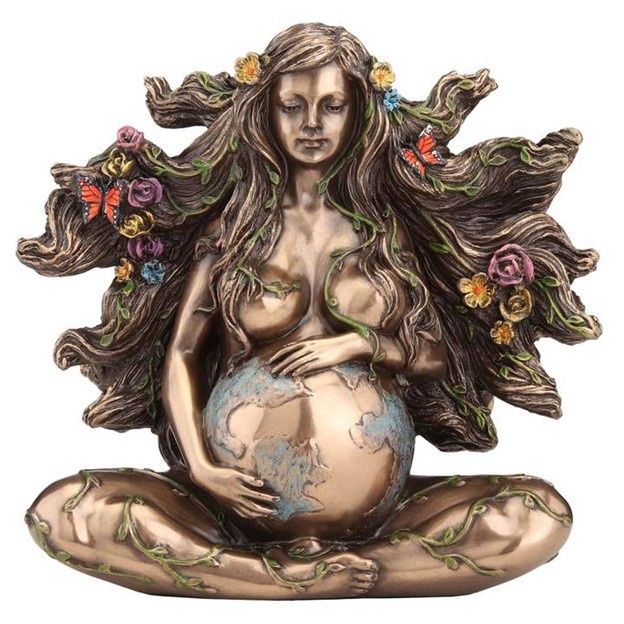 Sitting Pregnant Mother Gaia Butterfly - 4 3/4 inch
