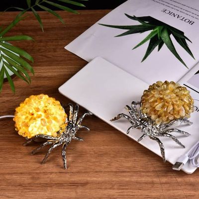 Crystal Spider Lamp – Citrine