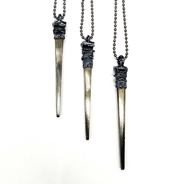 Coffin Nail Necklace - Gunmetal