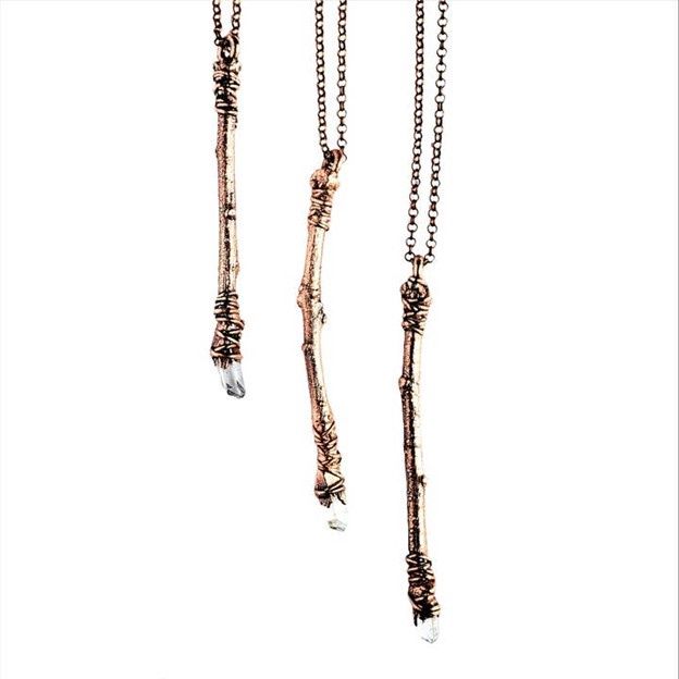 Sticks &amp; Stones - Clear Quartz Crystal Wand Necklace