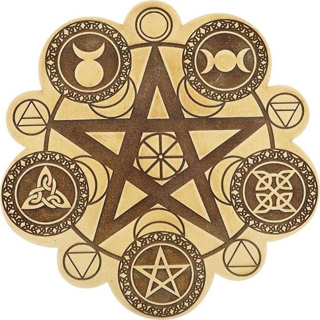 Wood Crystal Grid - Wiccan