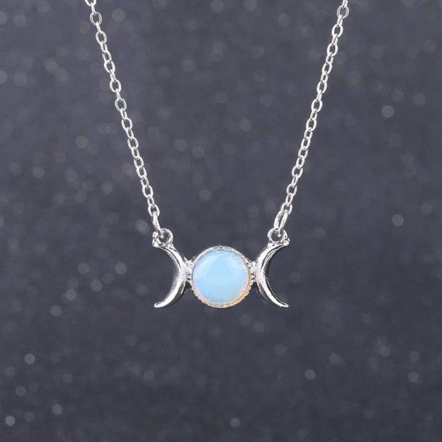 Triple Moon Necklace - Opalite