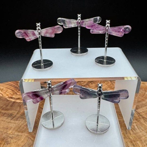 Mini Fluorite Dragonfly w/ stand