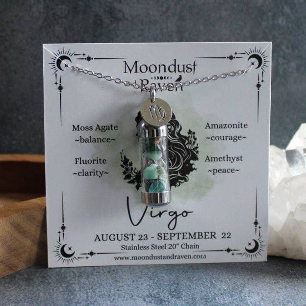 Virgo Crystal Vial Necklace