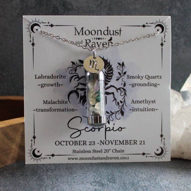 Scorpio Crystal Vial Necklace